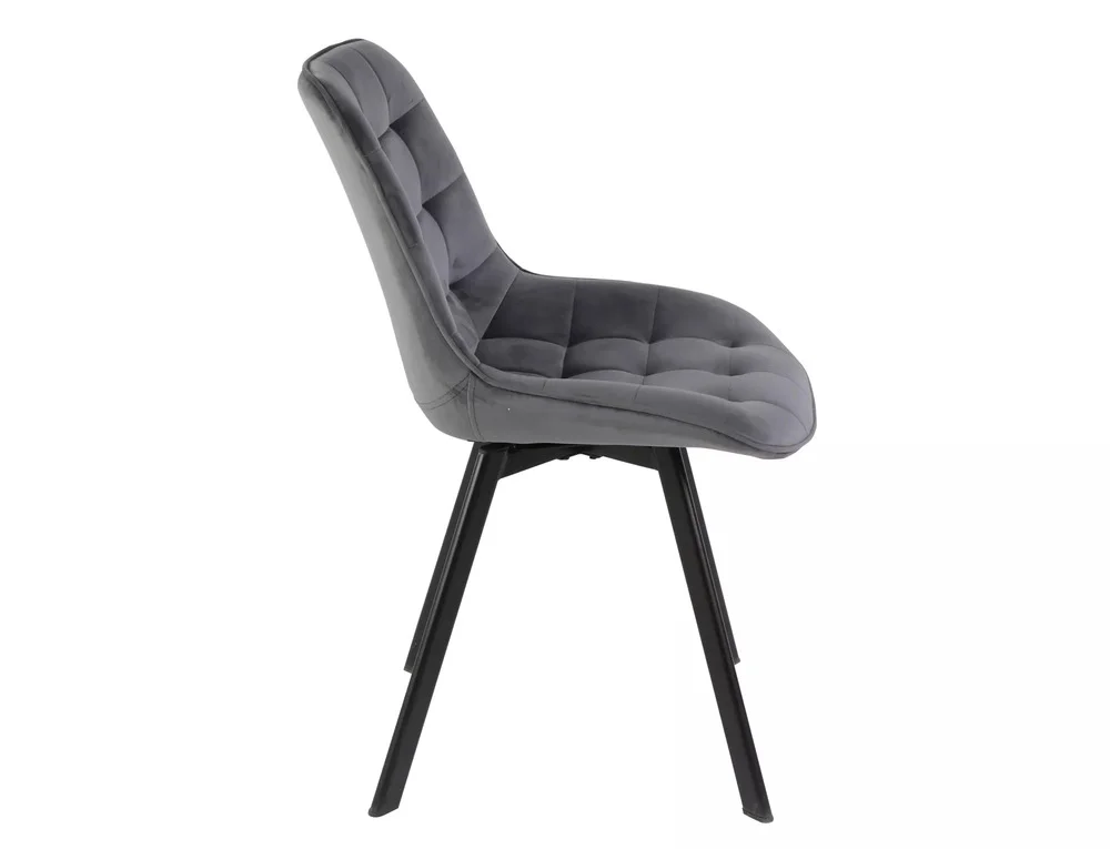 Стул SIGNAL MONTI Velvet Bluvel 14 серый/черный, поворотный