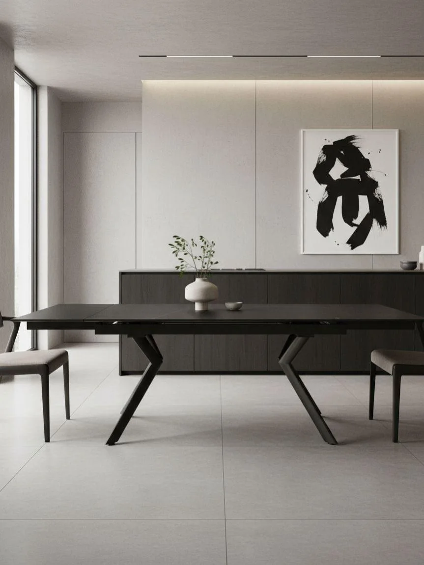 Стол обеденный SIGNAL NORTON черный/черный 160-240/90