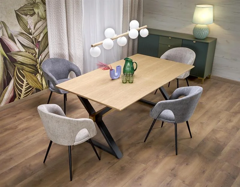 Стол обеденный HALMAR HENRY натуральный/черный 180-300/100