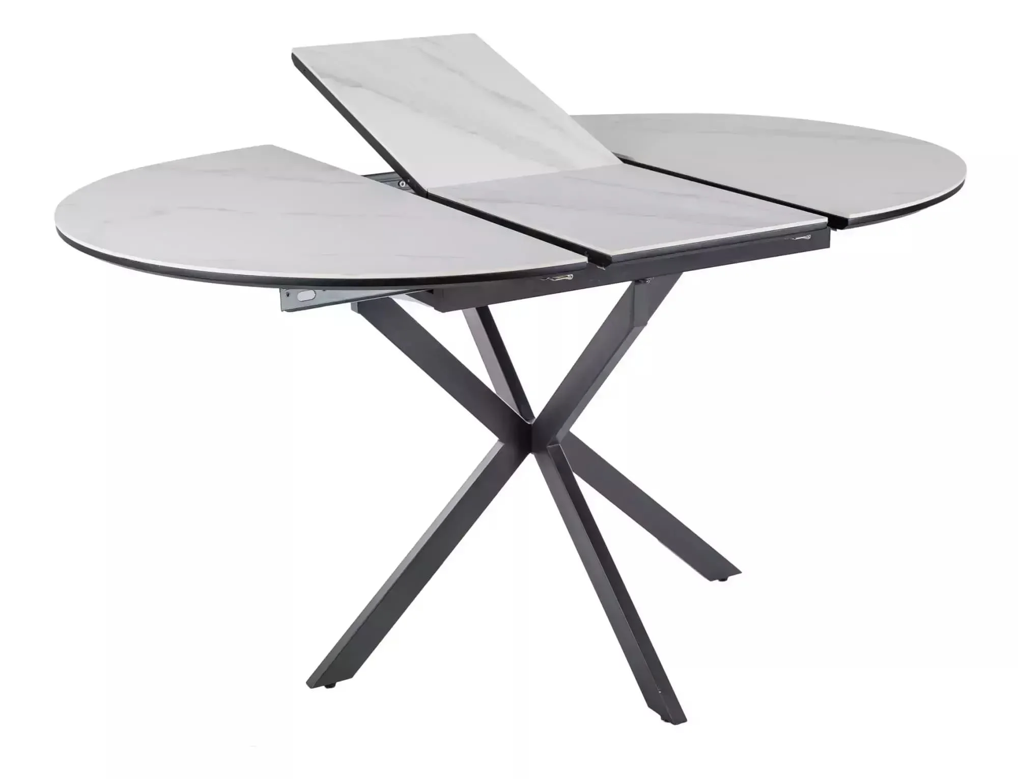 Стол обеденный SIGNAL GASTON Ceramic белый/черный 100-135/100