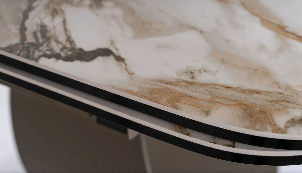 Стол обеденный SIGNAL INFINITY Ceramic Amber Bianco белый/коричневый 160-240/95